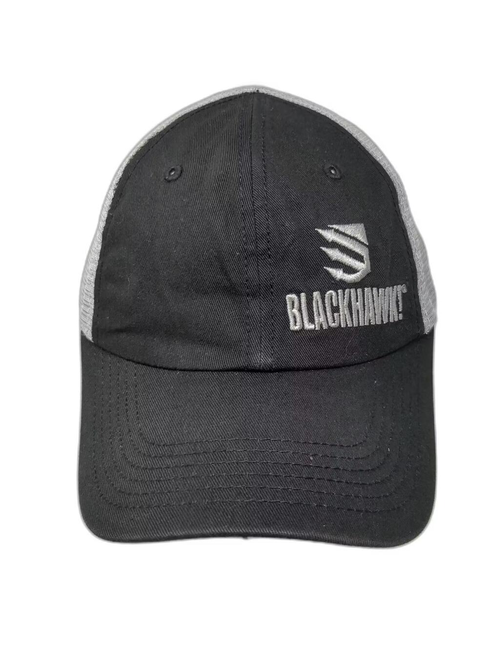 Blackhawk Trucker Hat Black One Size Mesh Snapback Adjustable Embroidered Logo